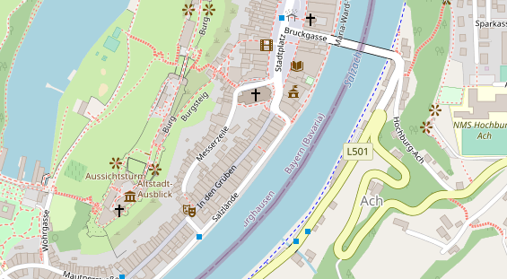 Hotel-& Gastrounternehmen auf Satellitenbild